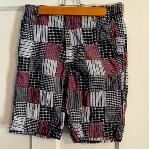 Gap kids madras patchwork shorts, EUC
